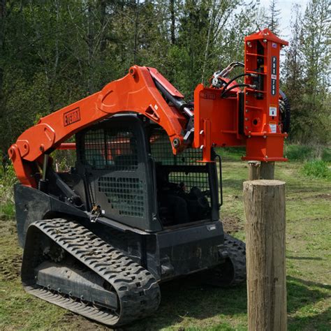 skid steer post pounder canada|post pounder attachment for bobcat.